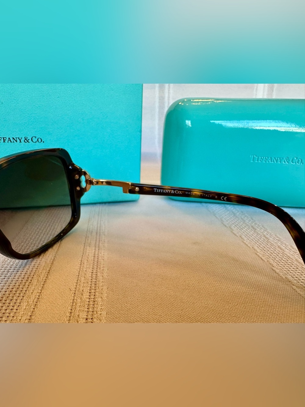 Tiffany & Co. Tortoise Shell Frame Gradient Brown Lenses w Crystals TF-4043-B - Picture 5 of 10